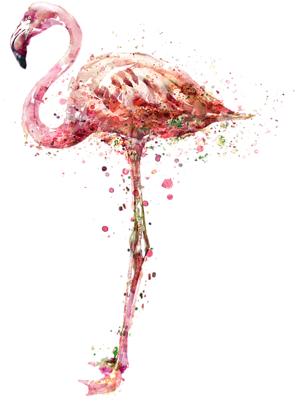 Flamingo Watercolor Painting Throw Pillow For Sale - Flamingo Watercolor Painting (600x600), Png Download