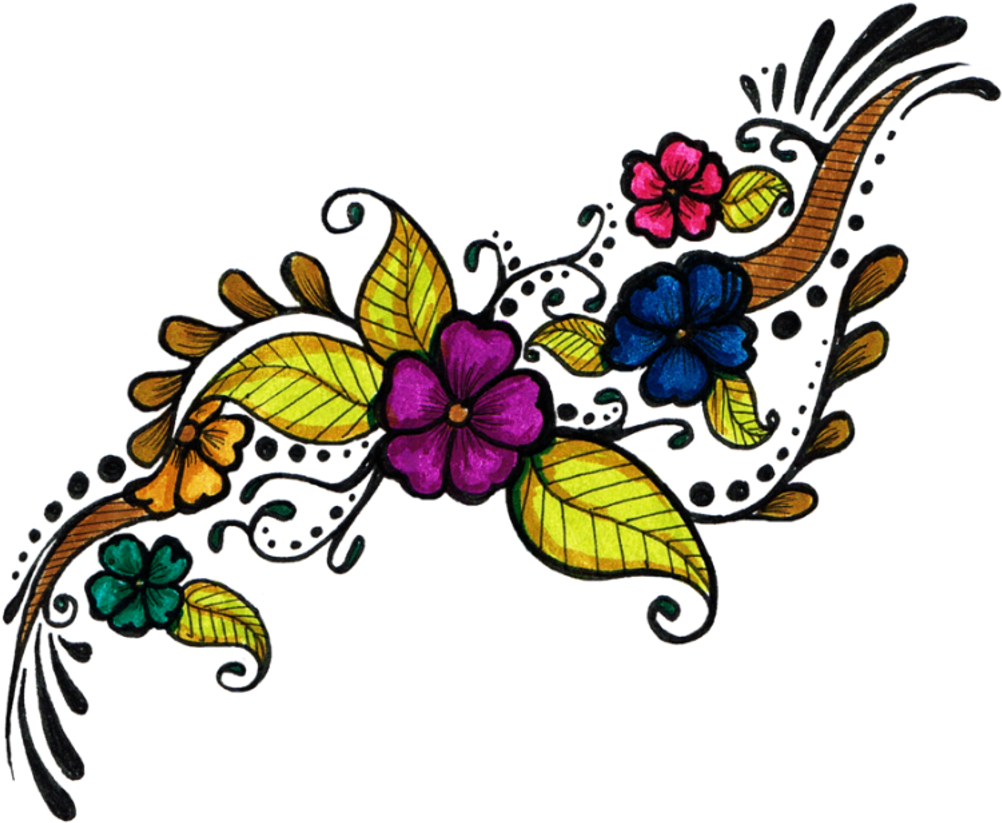 Flower Tattoo Design Clipart - Beautiful Tattoo Png (900x774), Png Download