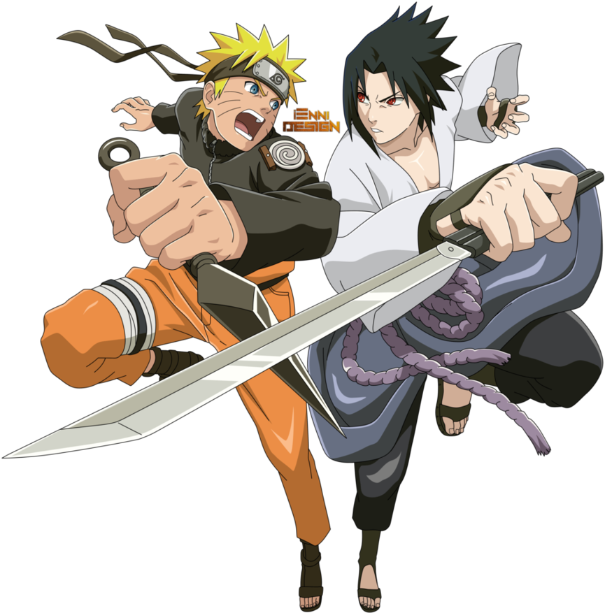 Naruto Shippuden Png Clipart - Naruto And Sasuke Png (894x894), Png Download
