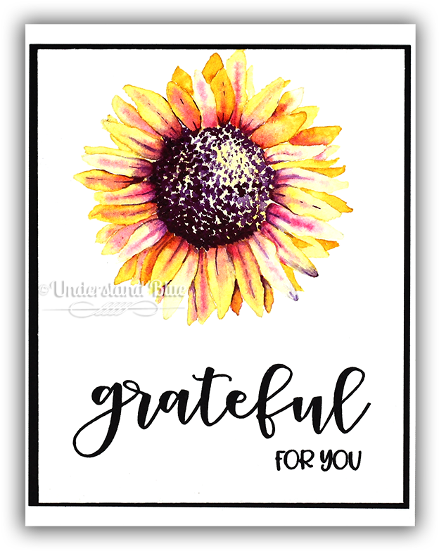 No Line Watercolor Of A Sunflower By Understand Blue - Black-eyed Susan (650x807), Png Download