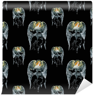 Beautiful Watercolor Angels With Wings Seamless Pattern - Watercolor Painting (400x400), Png Download