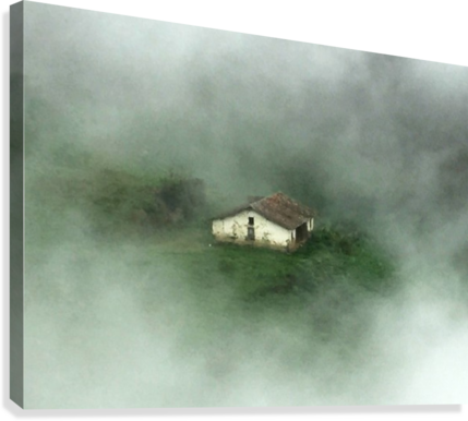 House In The Clouds Canvas Print - Hut (429x386), Png Download