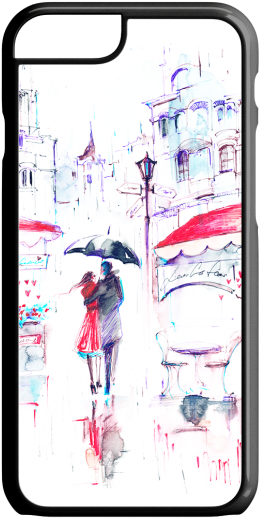 Walk In The Rain Watercolor Case At - Art Print: Okalinichenko's Rain, 61x46cm. (690x690), Png Download
