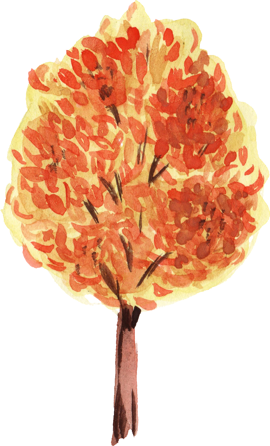 Free Download - Png Transparent Leaves Hd Watercolor Png (919x1516), Png Download
