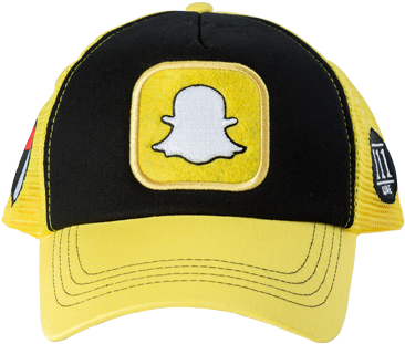B180 Snapchat Logo Unisex Half Mesh Cap - Snapchat Hat (384x493), Png Download