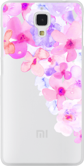 Bright Purple Watercolor Flowers Painted Floral Design - Hydrangea (307x560), Png Download