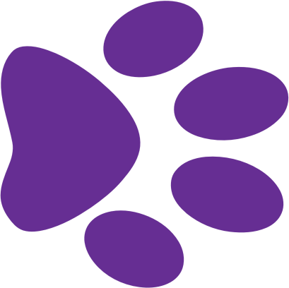 Dog Print At Getdrawings Com Free For - Purple Paw Print Clipart (409x408), Png Download