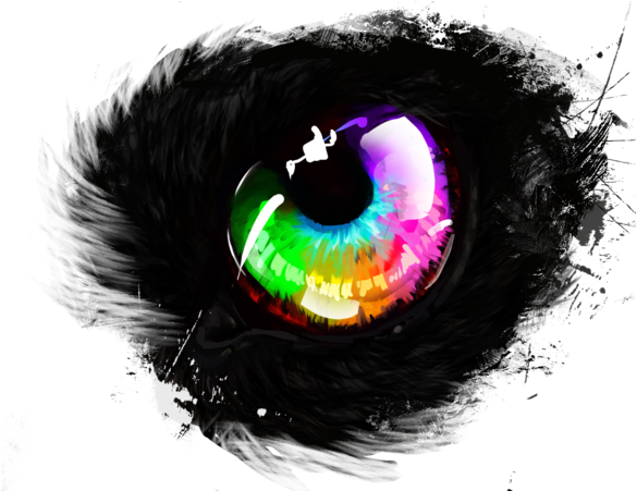 Rainbow Wolf Eye By Avengingcoconut On Deviantart Svg - Rainbow Eye No Background (600x450), Png Download