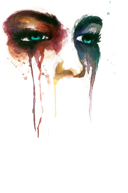 Pupil Drawing Watercolor - Unspoken Thoughts (471x700), Png Download