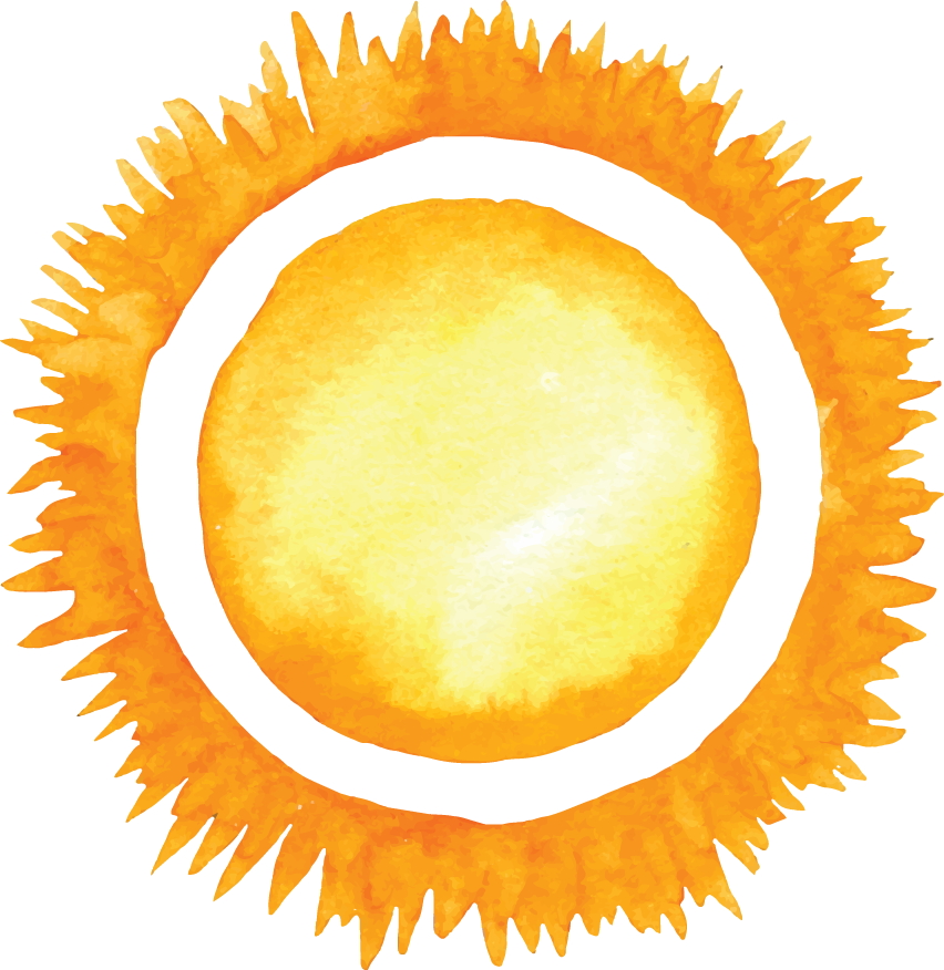 Free Download Summer Watercolor Sun Clipart Watercolor - Sun Watercolor Png (852x876), Png Download