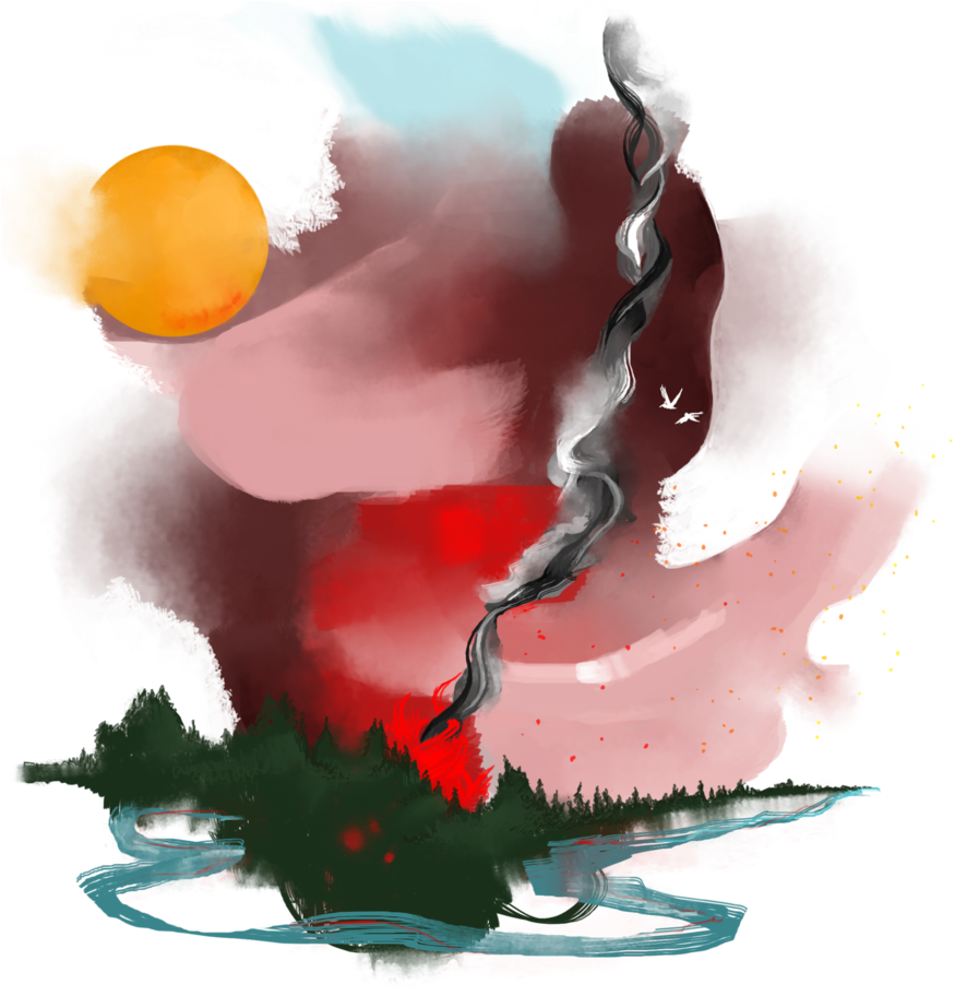 Forest Fire Baseball Tee - Wildfire (896x1024), Png Download