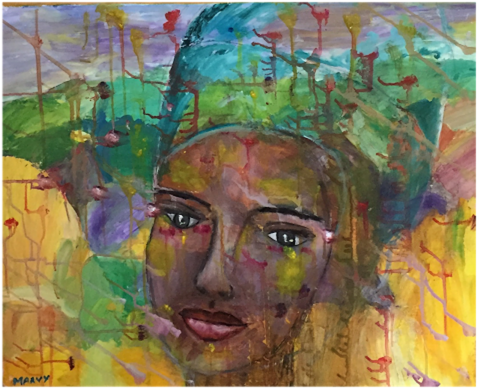 Femme Au Turban - Modern Art (524x698), Png Download