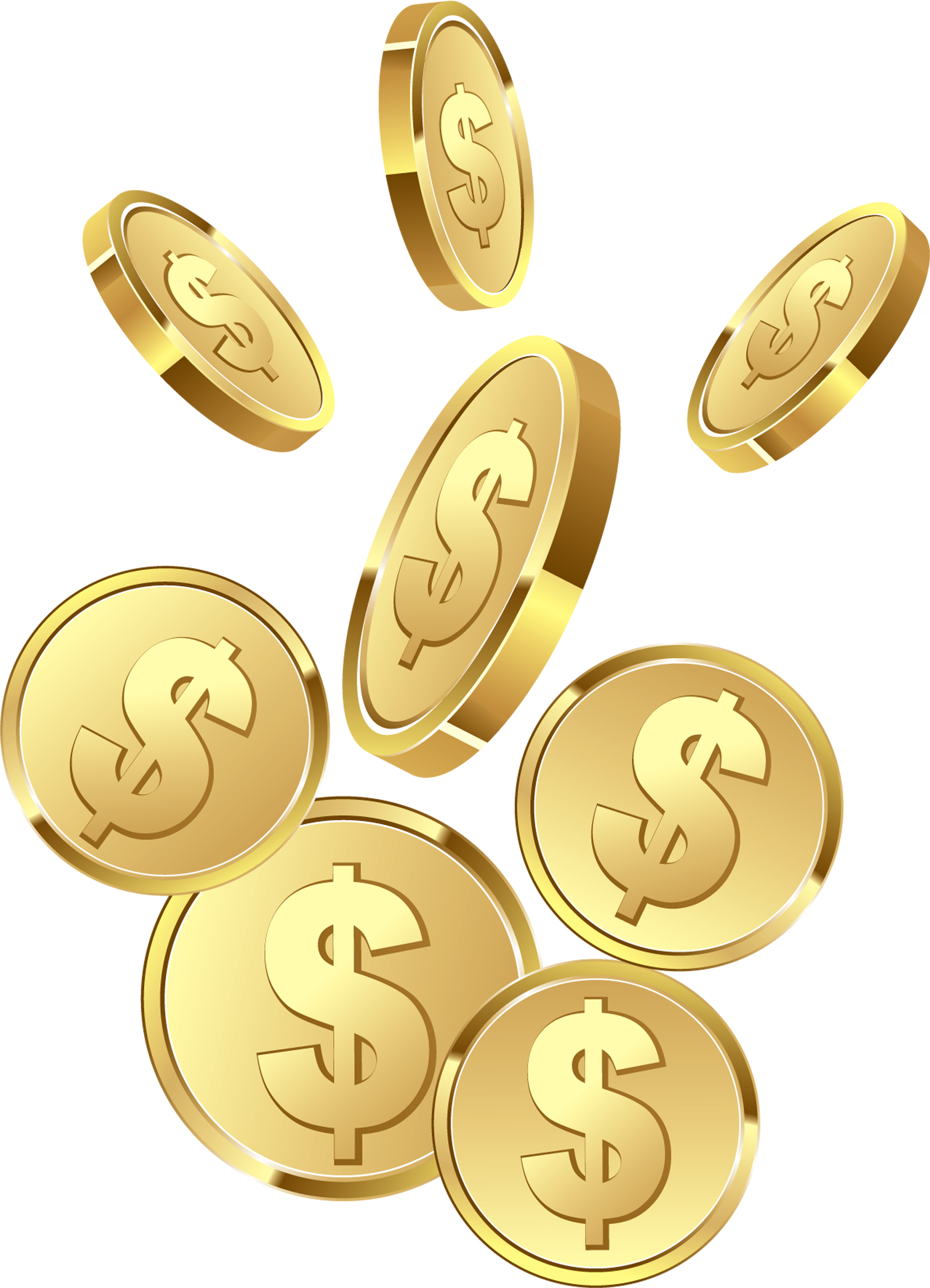 Border Clipart Money ~ Frames ~ Illustrations ~ Hd - Gold Coins Clipart (3783x5049), Png Download