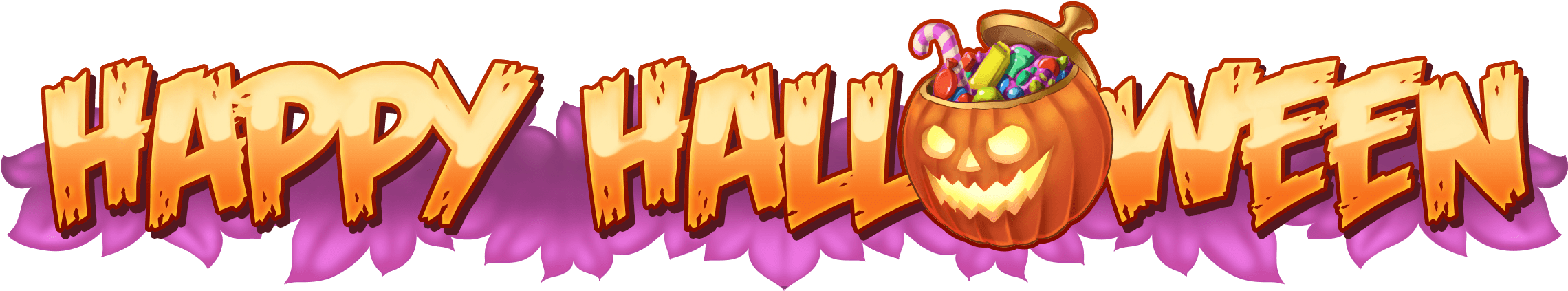 Happy Halloween Vector Free Download Transparent Png - Happy Halloween Banner Png (2400x800), Png Download