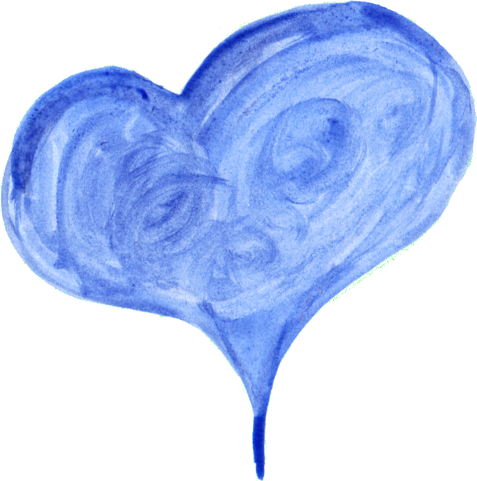 Watercolor Painting Blue - Blue Watercolor Heart Png (1200x1200), Png Download