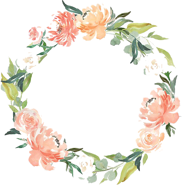 Clip Art Library Download Floral Set Png Peoplepng - Peach Wreath Baby Shower Invitations (646x654), Png Download