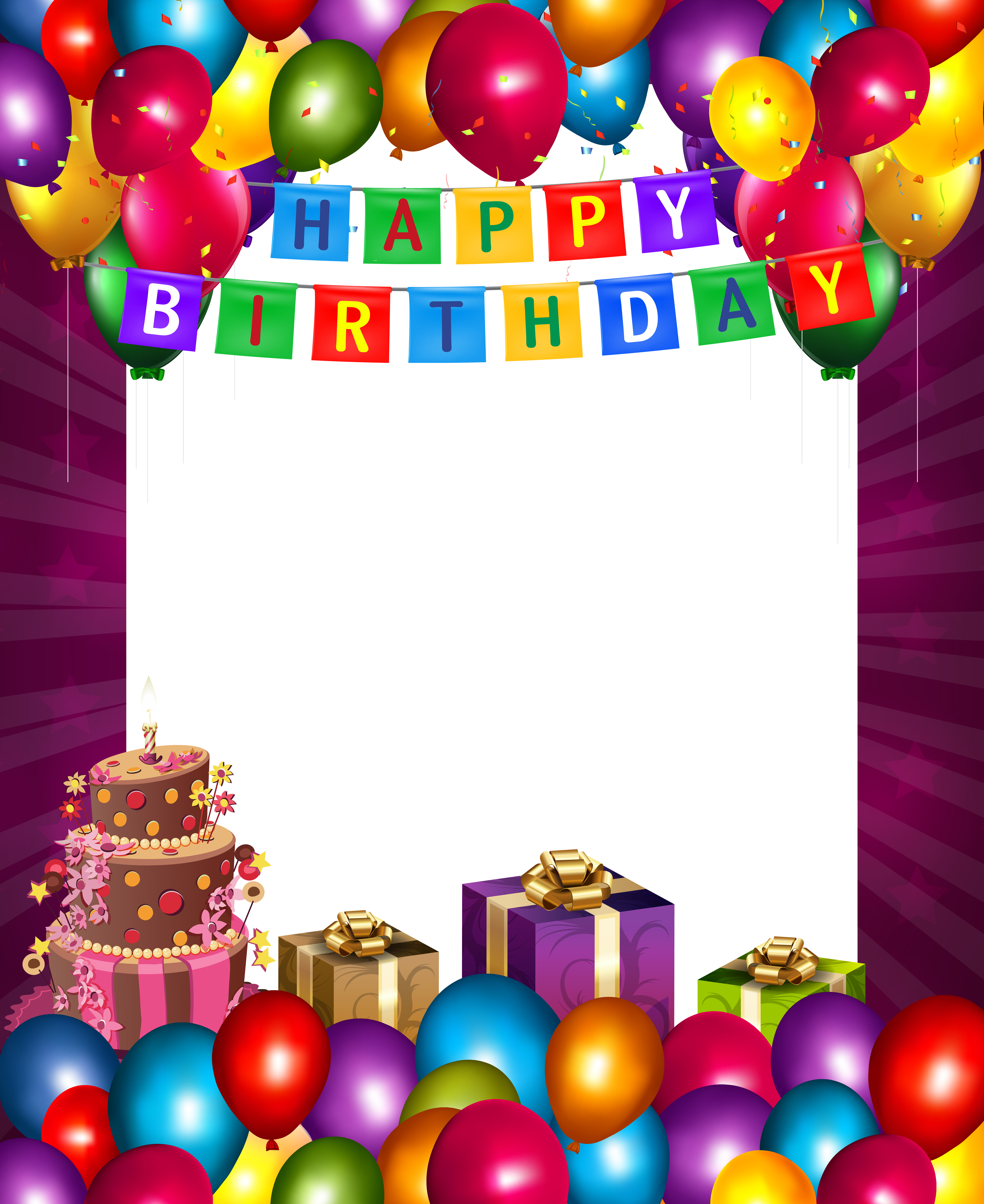 Birthday Photo Frame, Happy Birthday Photos, Birthday - Happy Birthday Frame Png (5111x6251), Png Download