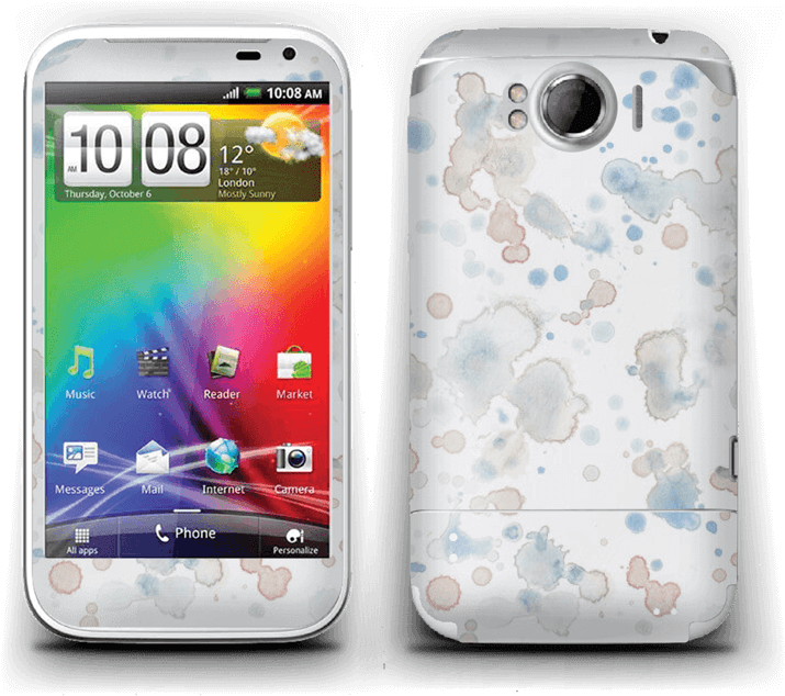 Lovely Watercolor Splash Skin For Your Laptop - Htc Sensation Xl (800x679), Png Download
