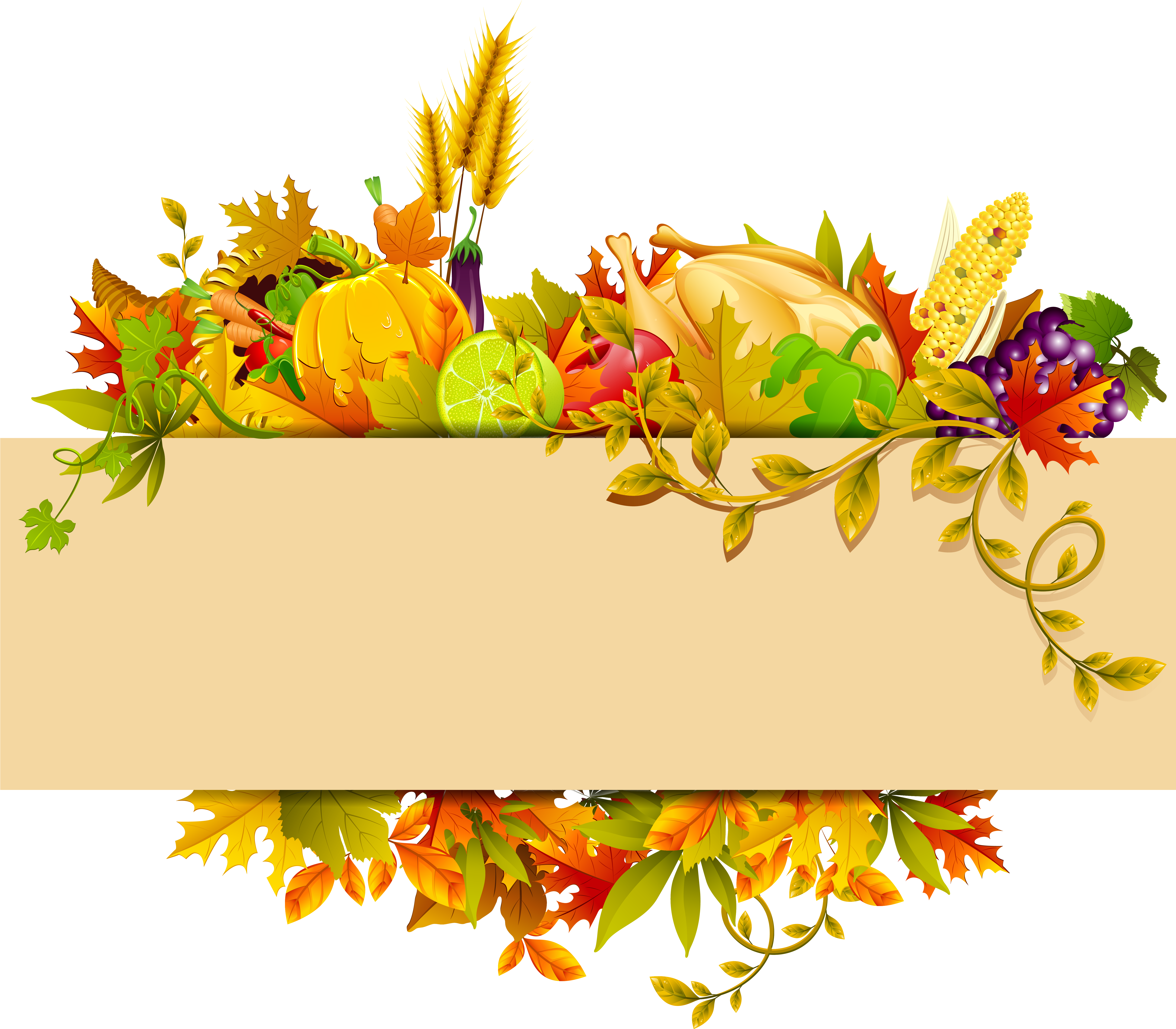 Thanksgiving Decor Png Clipart - Thanksgiving (6964x5848), Png Download