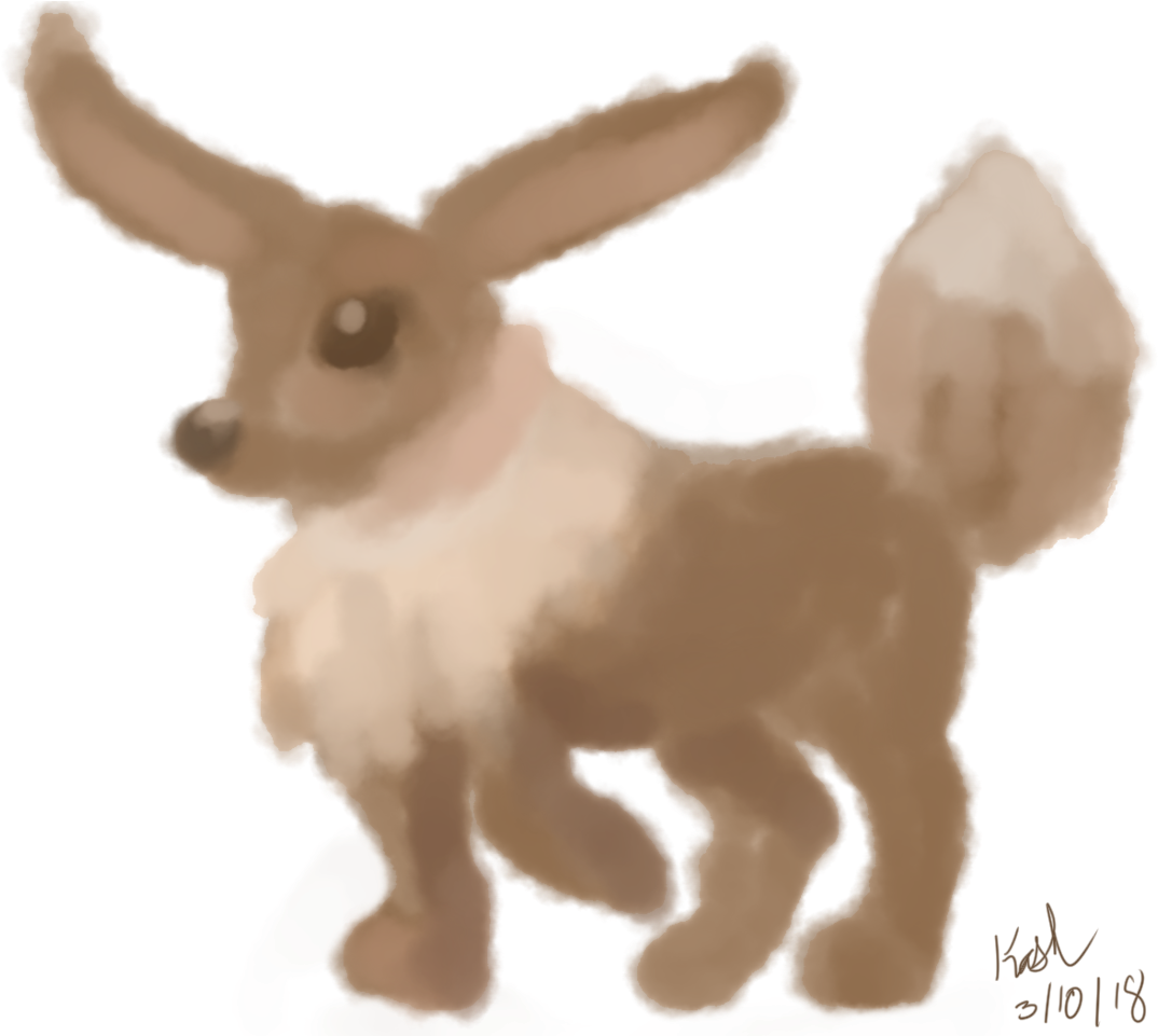Warm-up Watercolor Eevee - Domestic Rabbit (1280x960), Png Download