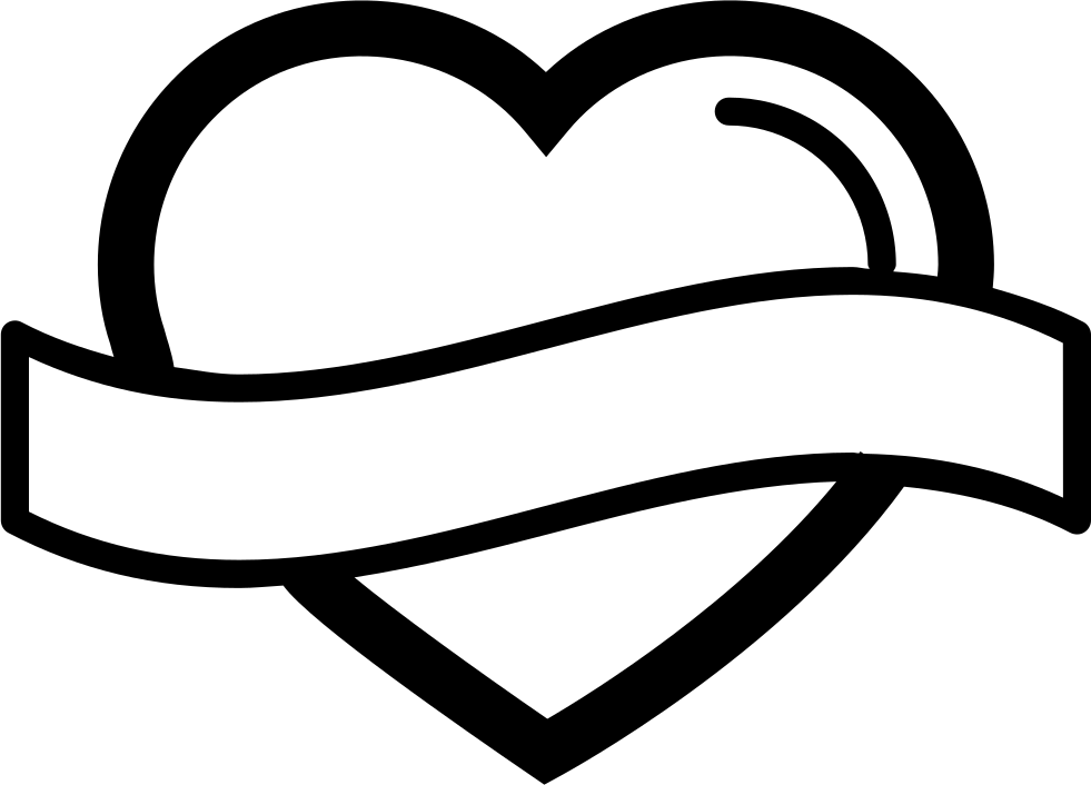 Heart Shape Outline With Banner Label Comments - Clipart Banner Shapes Hd (981x706), Png Download
