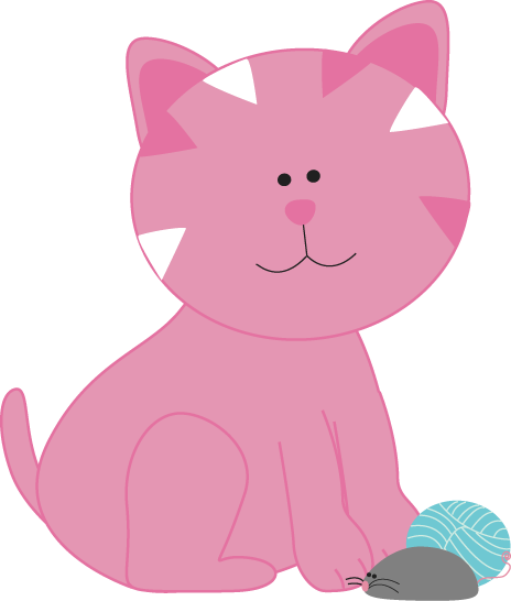 Pencil And In Color - Cat Clipart Pink (464x546), Png Download