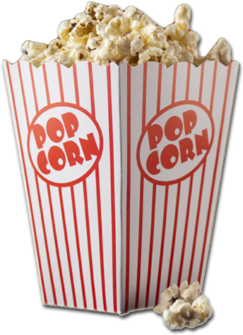 Background Transparent Popcorn - Popcorn .png (350x500), Png Download