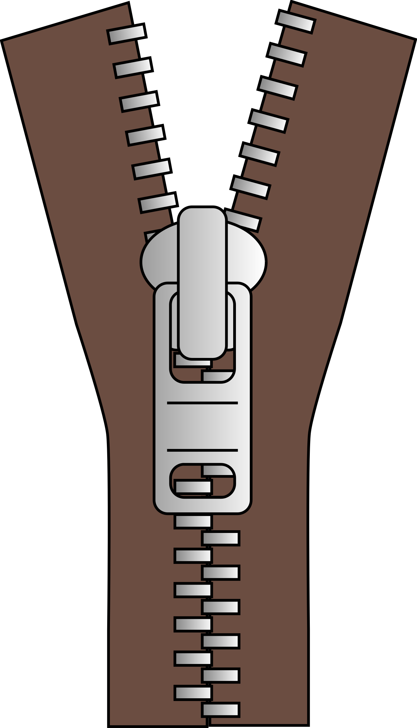 Brown Zipper Clipart - Zipper Clipart (1377x2400), Png Download