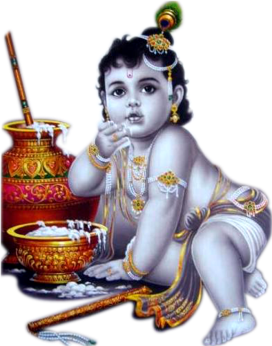 Baby Krishna Png With Basudev - Lord Krishna Png (320x400), Png Download