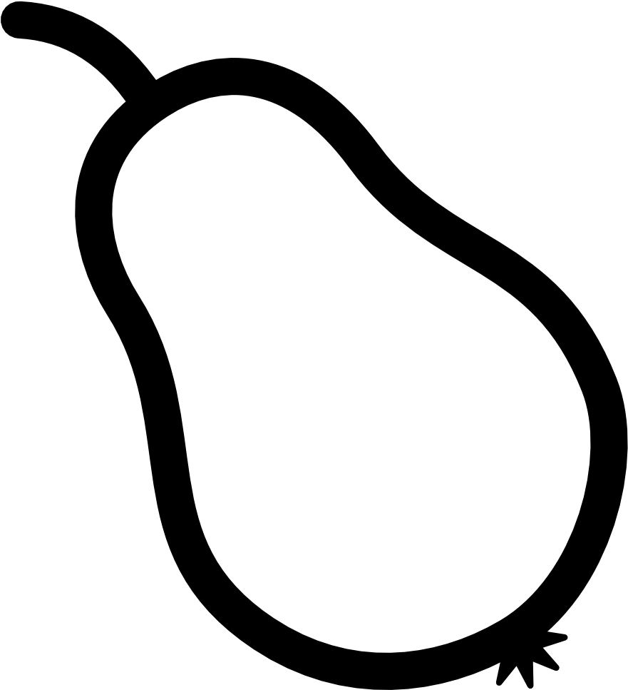 Wave Outline Drawing - Pear Outline (546x599), Png Download