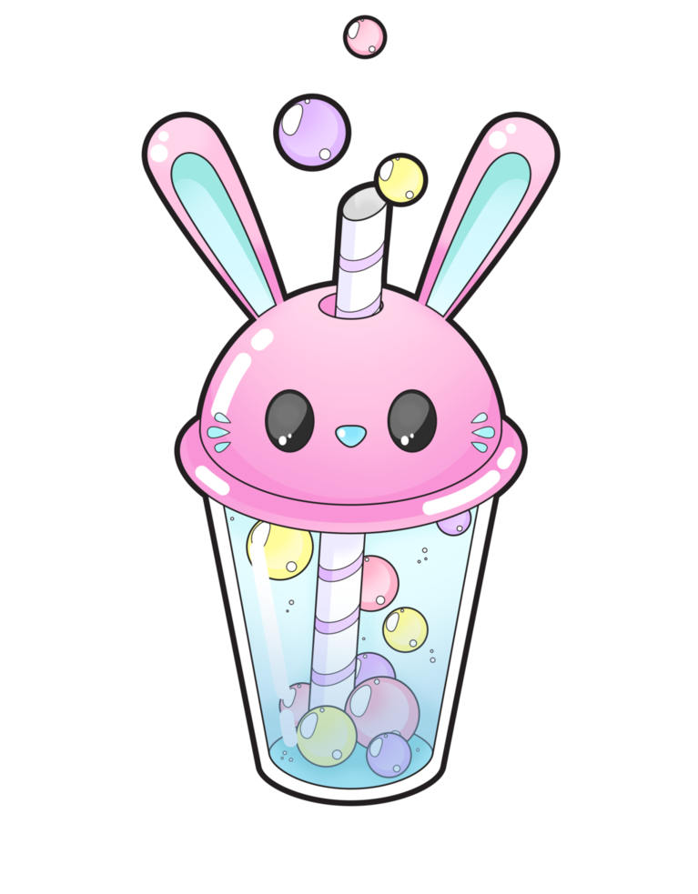 Bunny Bubble Commissions Open By Meloxi On - Kawaii Bubble Tea Png (766x1043), Png Download