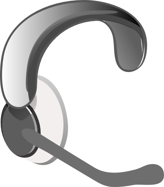 Casco Con Microfono Clip Art Free Vector - Headphone With Mic Png (522x597), Png Download