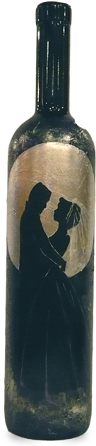 Enjoy Beautiful Art With This Beautiful Wine - Wine Bottle (262x648), Png Download