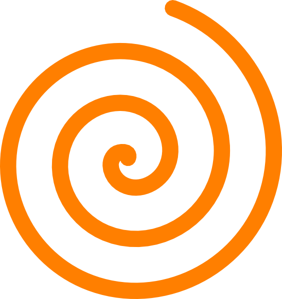 Orange Spiral Clip Art At Clker - Orange Spiral (564x598), Png Download