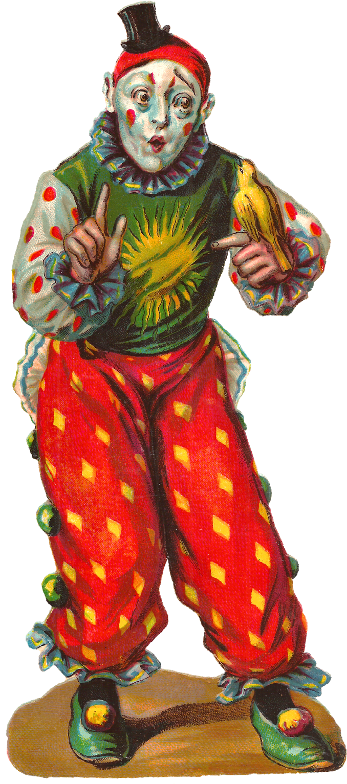 Antique Images Clown Digital - Vintage Circus Png (767x1600), Png Download