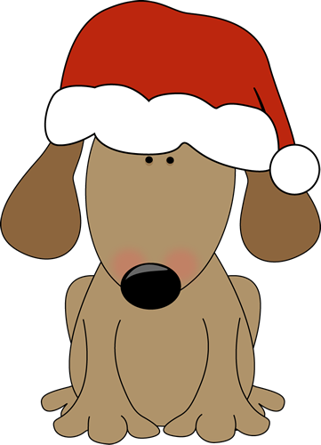 Dog Wearing A Santa Hat - Cartoon Dog With Santa Hat (361x500), Png Download