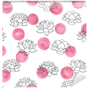 Colorful Hand Drawn Vector Lilies Contours With Pink - Watercolor Painting (400x400), Png Download