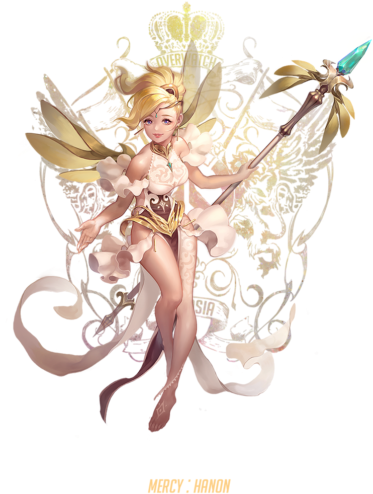 If Overwatch Characters Lived In Final Fantasy - Overwatch Mercy Fantasy (636x900), Png Download