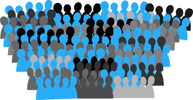 Unc Crowd Clip Art - Crowd Of People Clip Art (600x313), Png Download