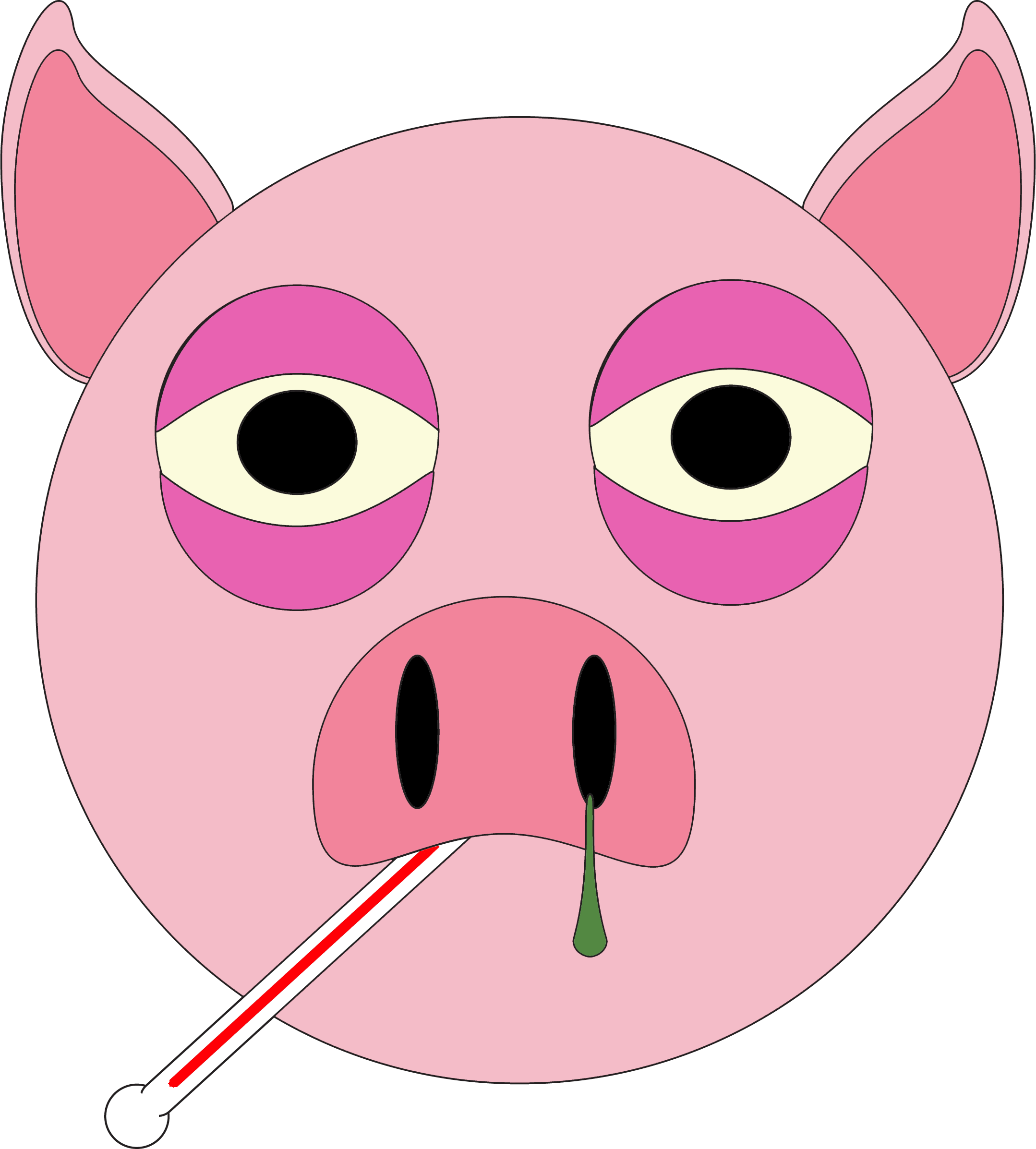 Many Of Us Are Now Owners Of Pet Pigs And Although - Sick Pig Clipart (2158x2394), Png Download