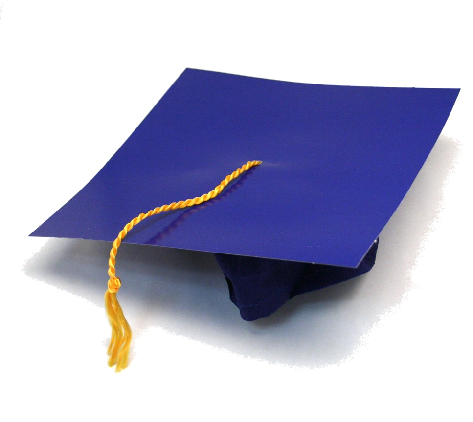 Graduation Cap Png Clipart - Blue And Gold Graduation Cap (999x999), Png Download