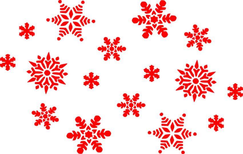 Snowflakes Transparent Red - Red Snowflakes Png (600x381), Png Download