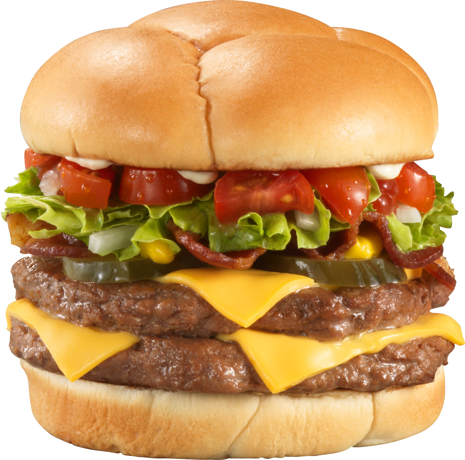 Big And Juicy Burger 10by10 Square Sticker 3" X 3" (1500x1485), Png Download