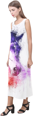 Watercolor Horse Phaedra Sleeveless Open Fork Long - Coque Silicone Pour Samsung Galaxy S4 Mini Gt-i9195 (500x500), Png Download