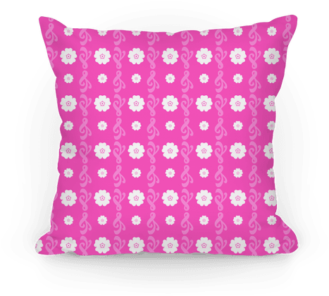 Pink Flowers And Filigree Stripes Pillow - Cushion (484x484), Png Download