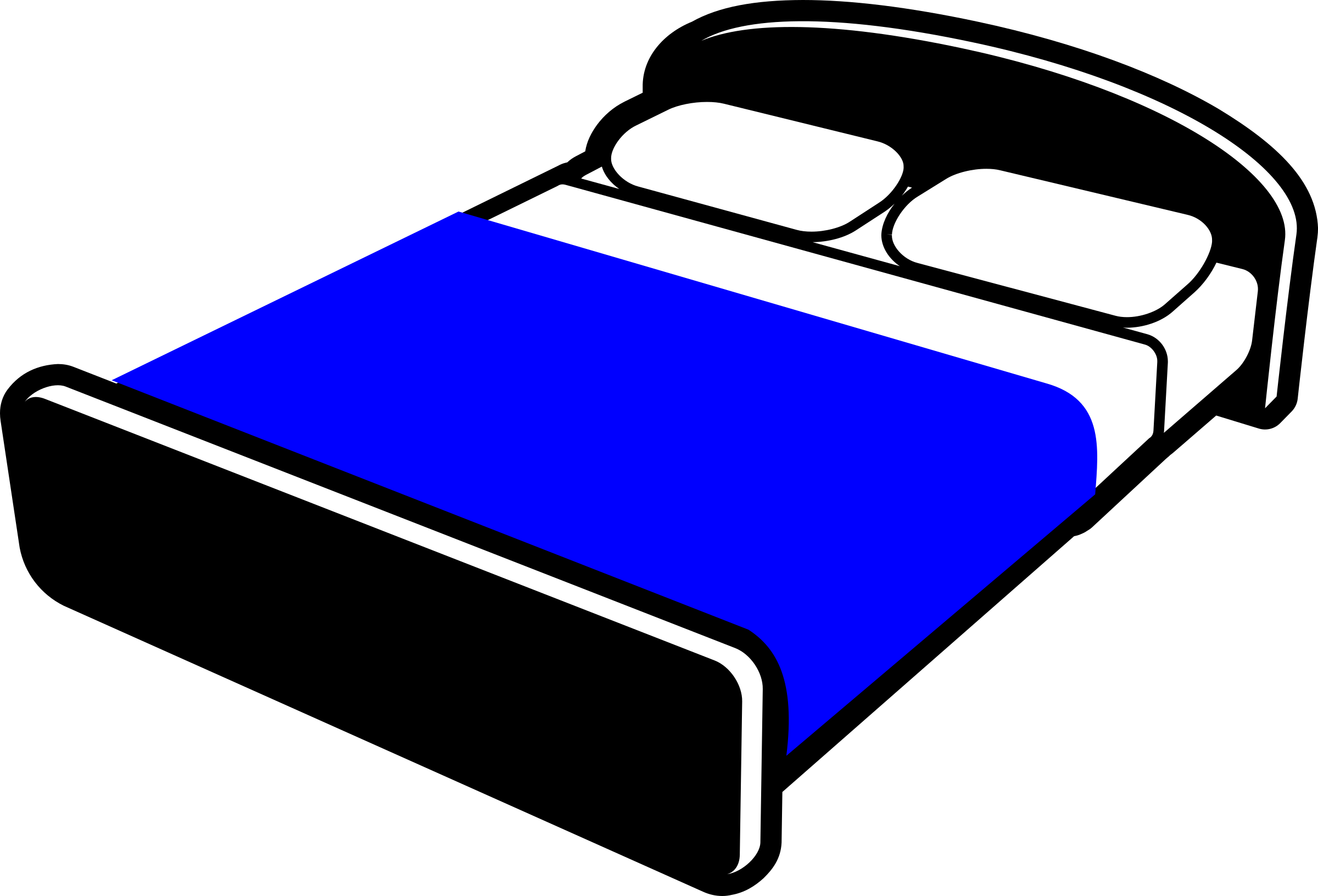 This Free Icons Png Design Of Bed With Blue Blanket (2400x1631), Png Download