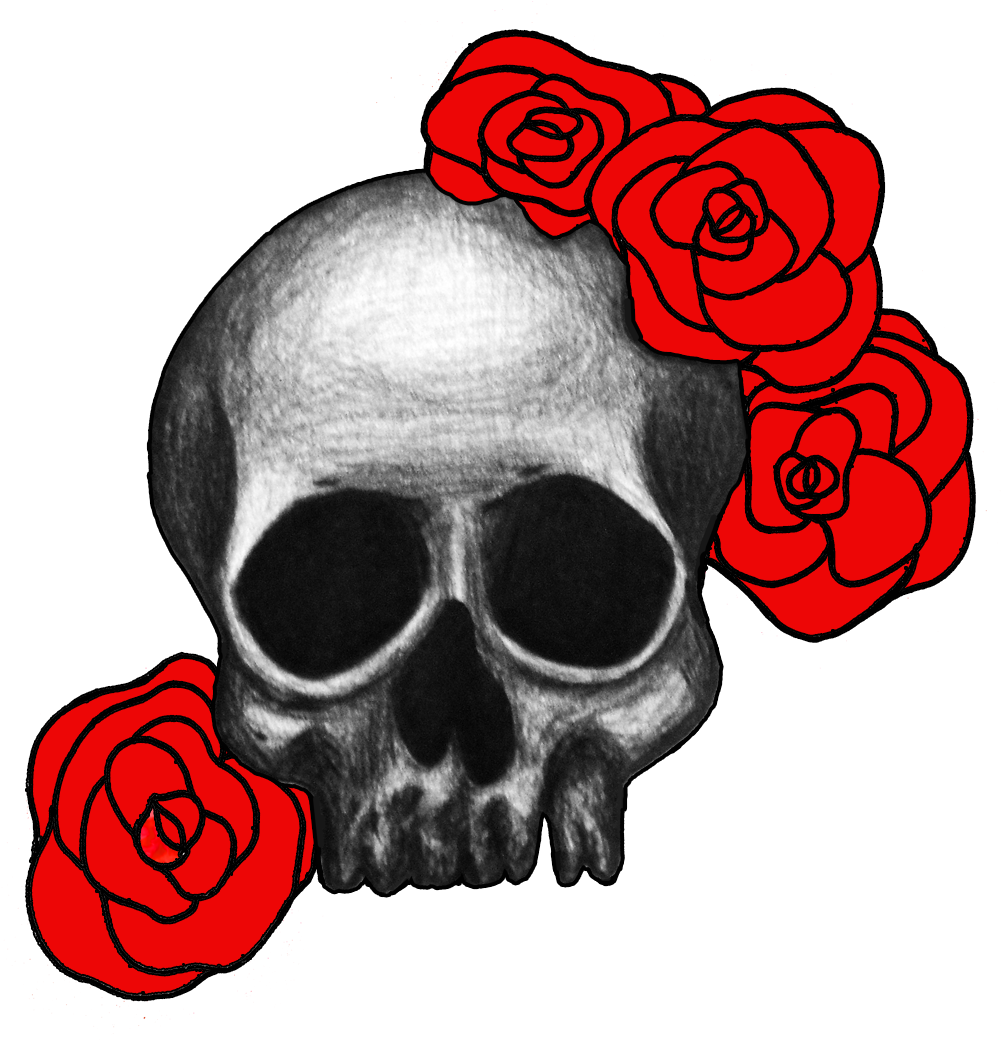 Freeuse Library Drawing At Getdrawings Com Free For - Skull And Roses Png (1000x1056), Png Download