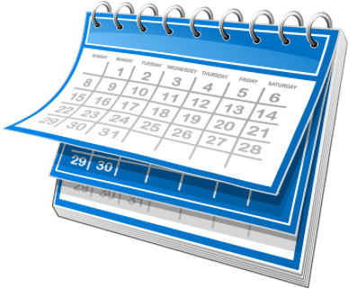 Blue And White Calendar - Blue Calendar Clipart (400x400), Png Download