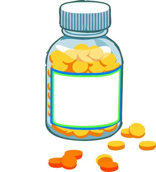 Clipart Pills Blank Pill Bottle Clip Art Graduation - Clip Art Medicine Png (540x598), Png Download