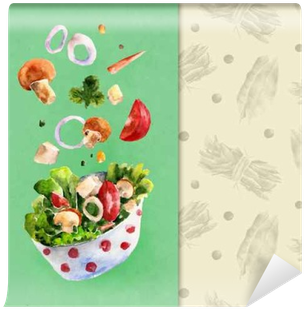 Background With Salad, Menu - Illustration (400x400), Png Download
